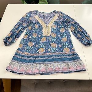 Free People Blue and Pink Dress cover up